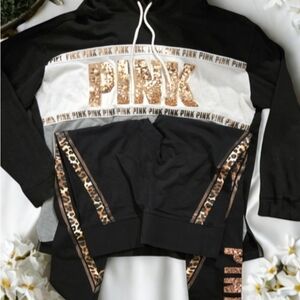 Black and Gray Hoodie with Leopard Accents